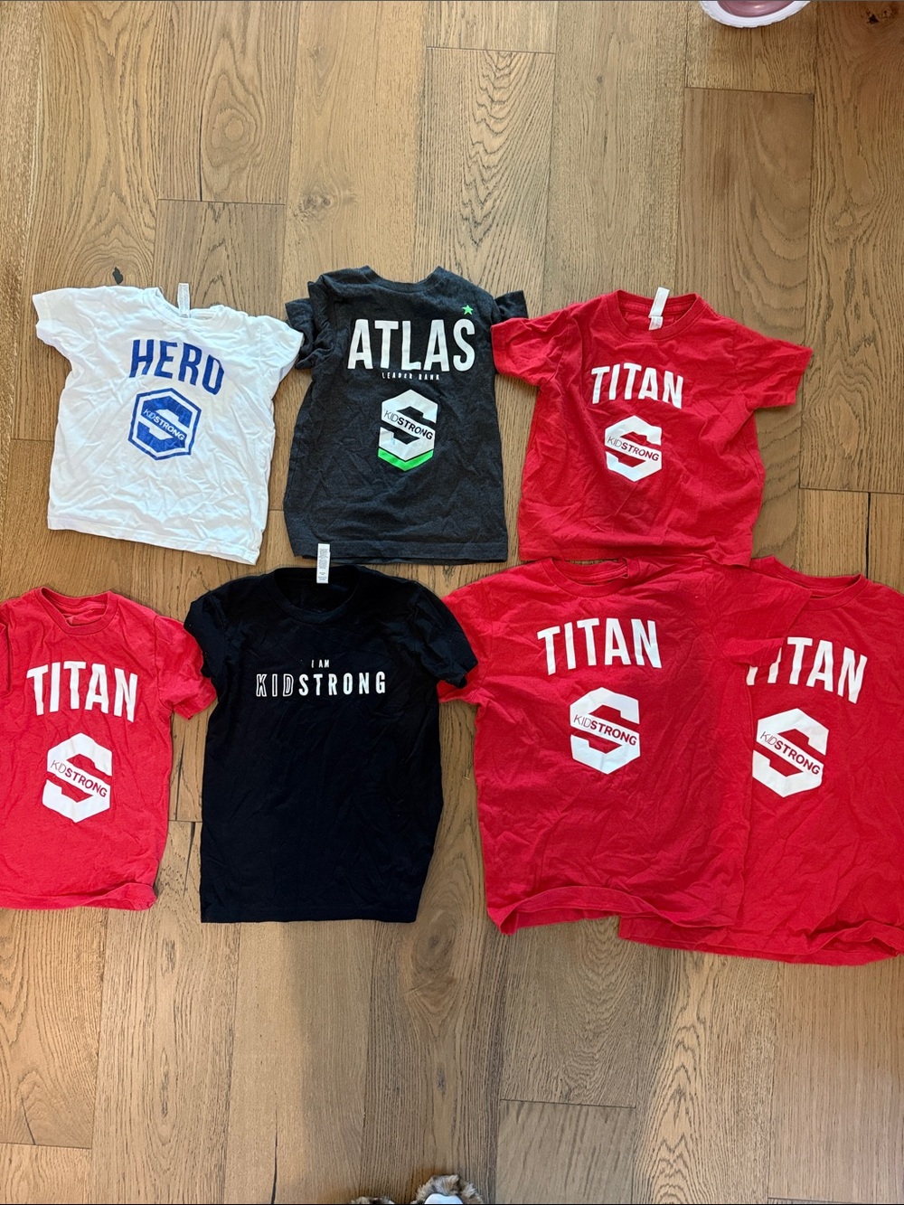 KidsStrong 'Titan' & 'Hero' Graphic Tee Bundle - Red, Black, White, Gray